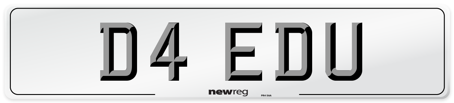 D4 EDU Number Plate from New Reg